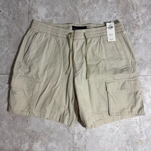 Abercrombie & Fitch Mens Cargo Shorts Large Drawstring Elastic Waist NEW